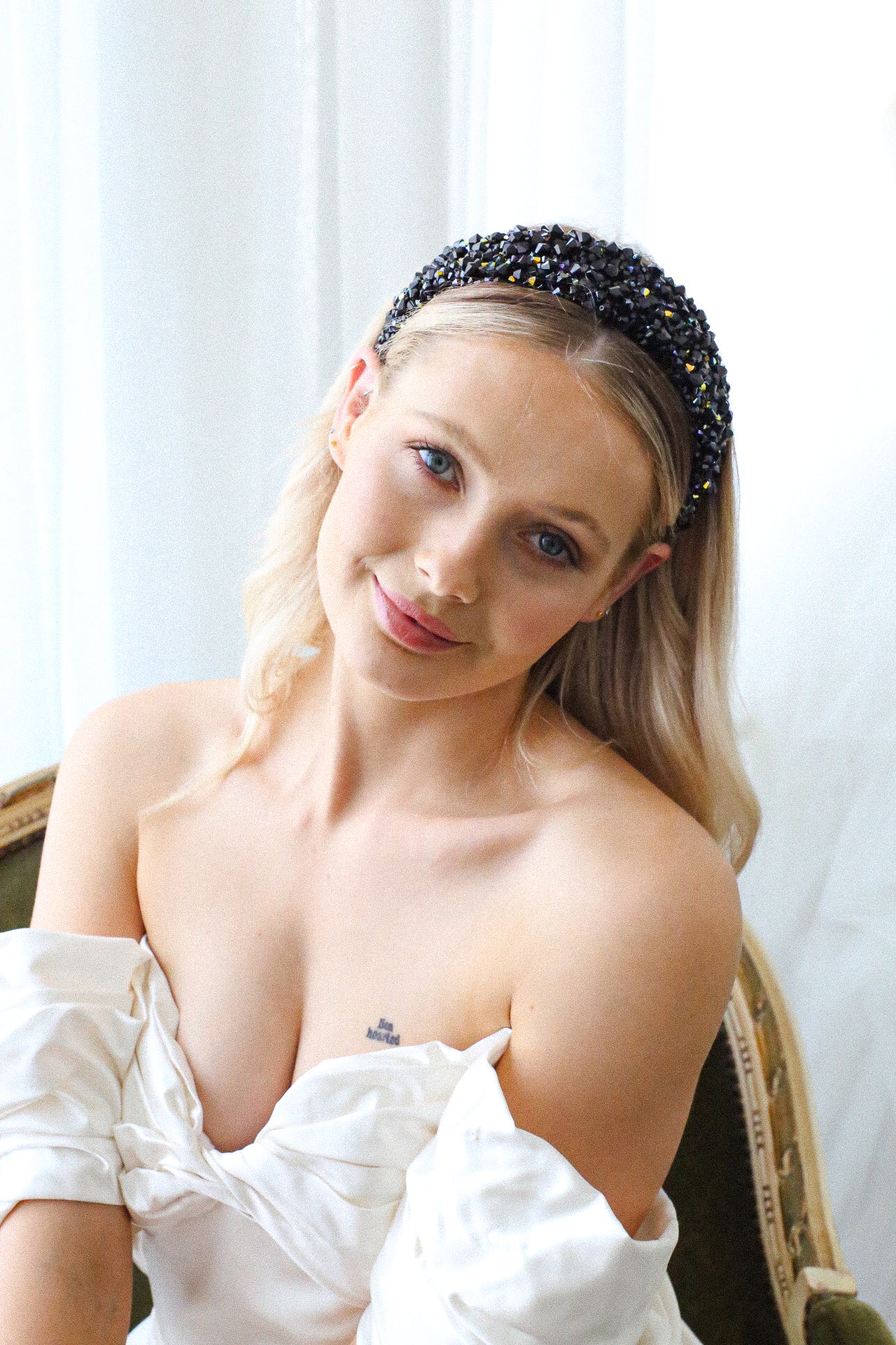 Aurelia Crystal Headband - Black