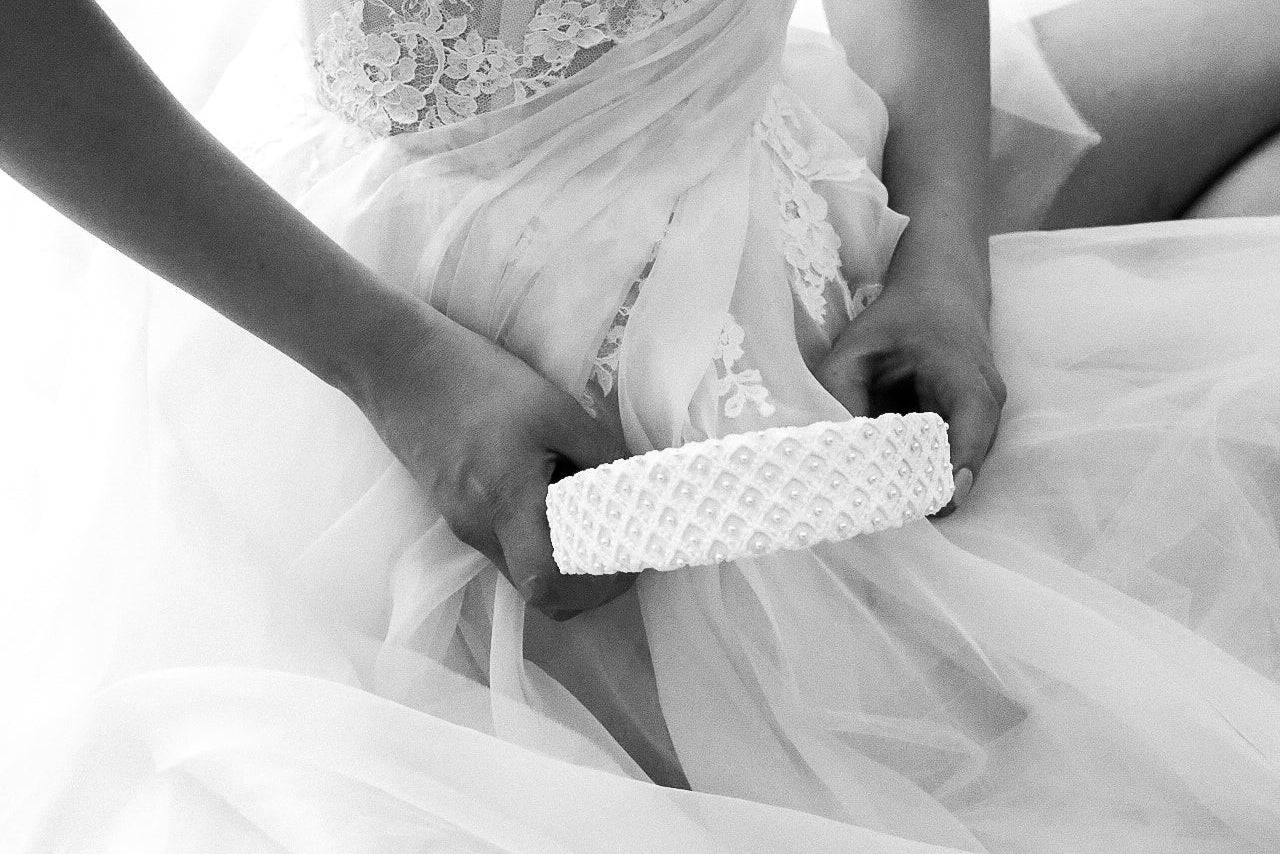 Clara - Pearl and Lace Bridal Headband