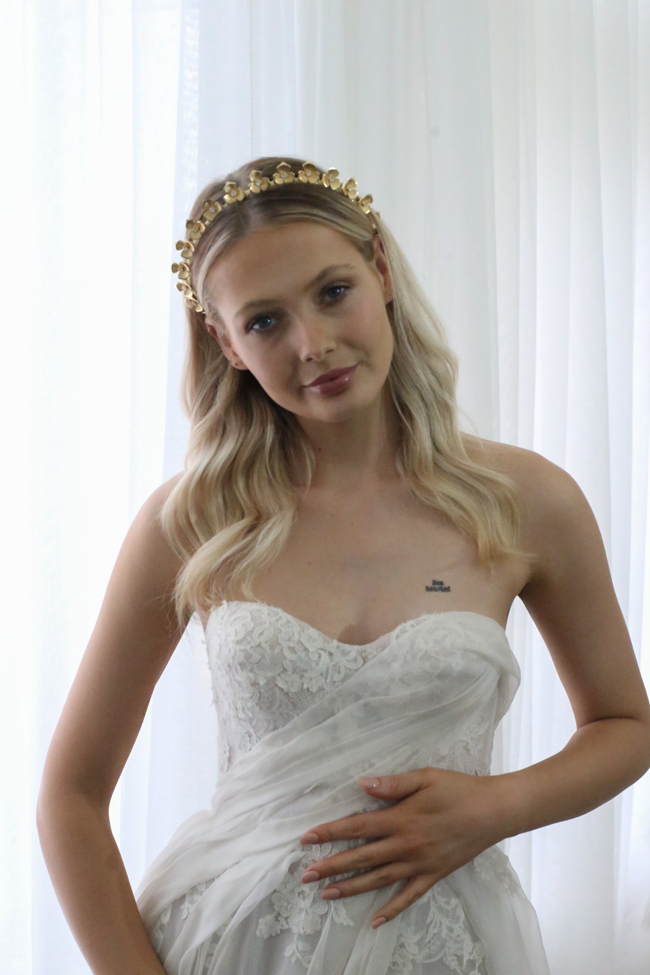 Laura - Gold Flower Bridal Headband