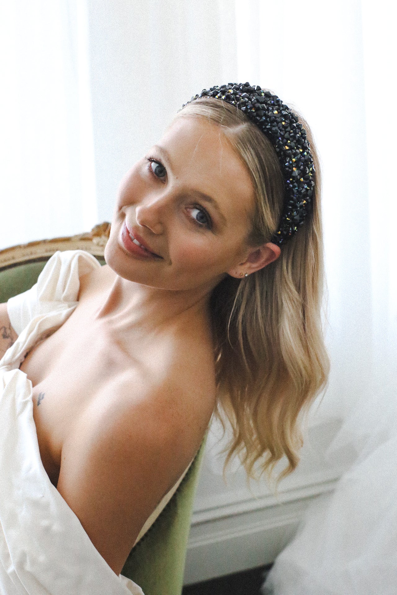 Aurelia Crystal Headband - Black