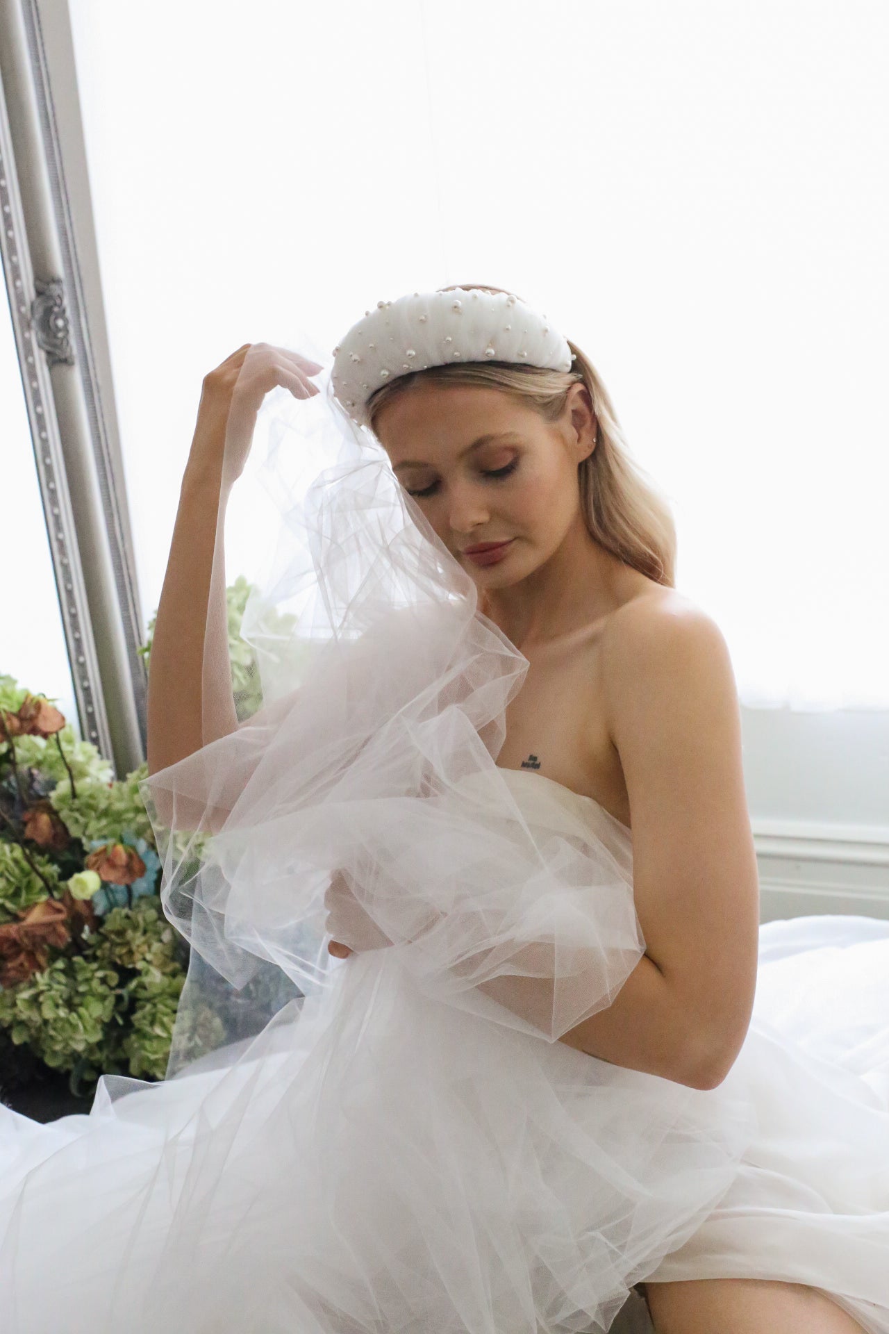 Sophia Pearl and Tulle Headband