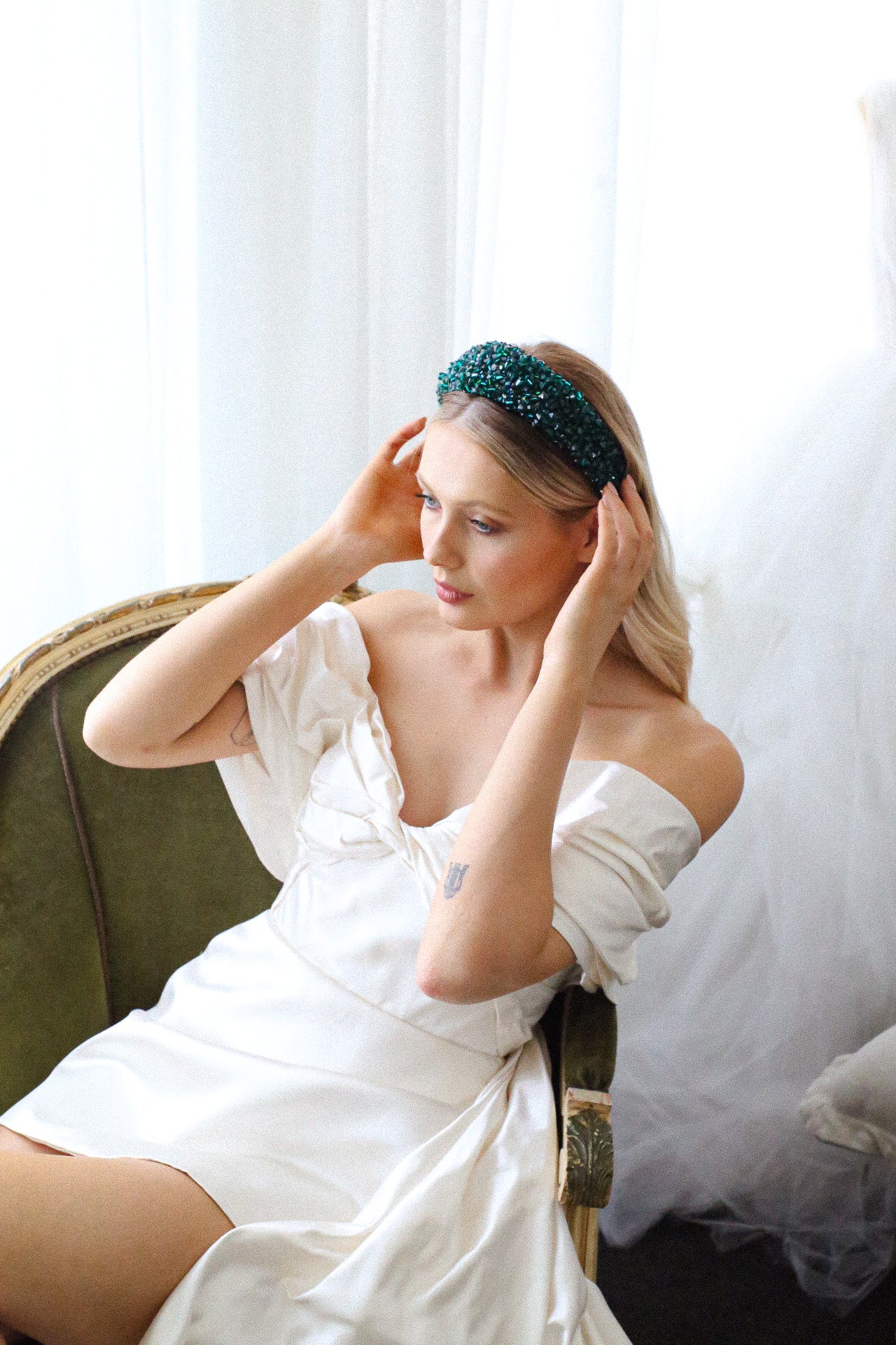 Aurelia Crystal Headband - Emerald