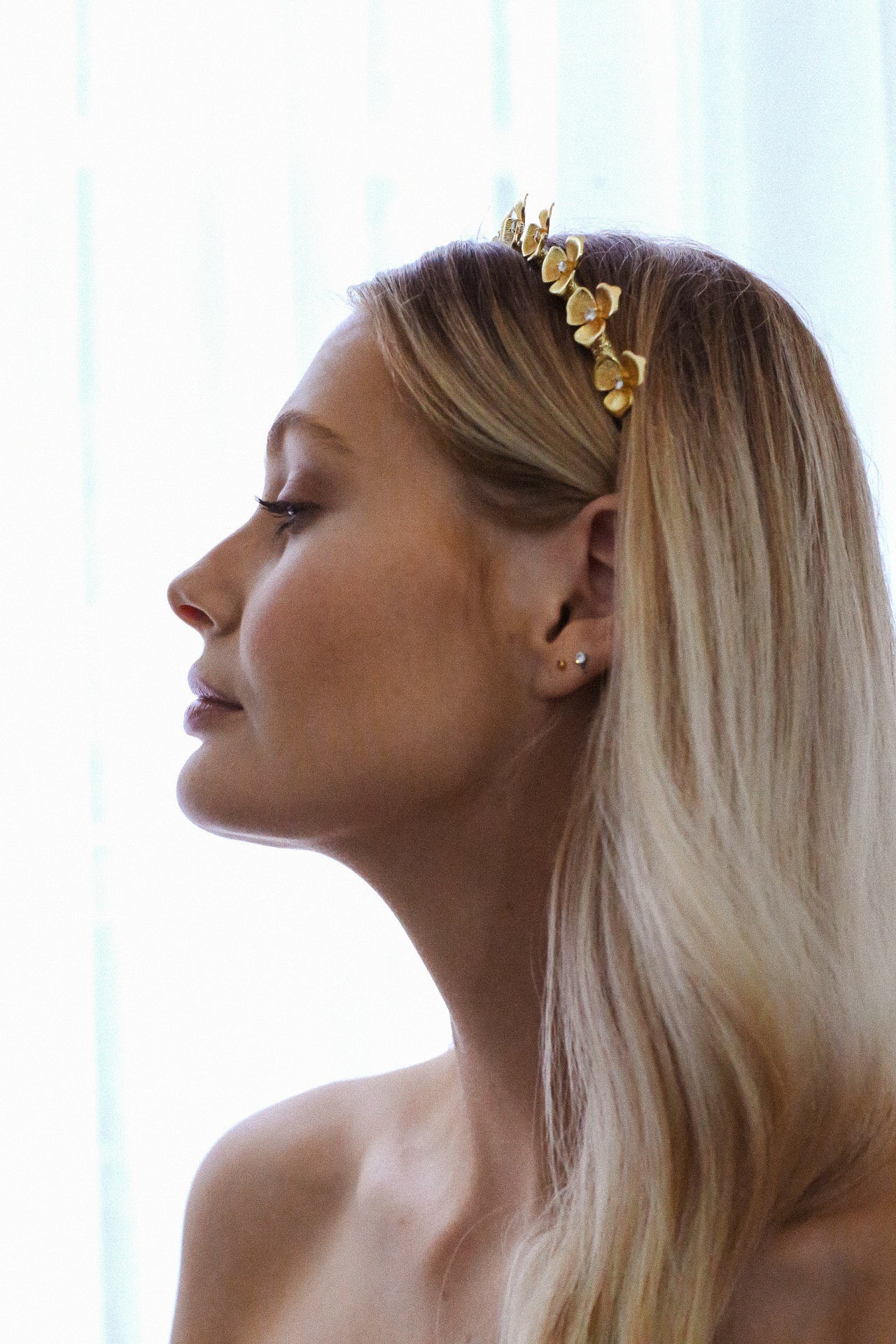 Laura - Gold Flower Bridal Headband