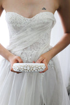 Anastasia - White and Gold Frosted Crystal Padded Headband