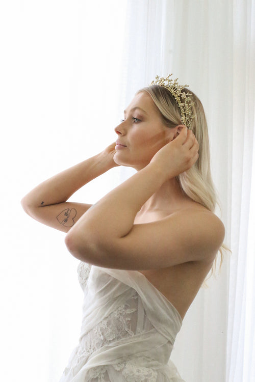 Augustine - Gold Wedding Headband