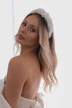 Natalie - Floral Pearl and Lace Bridal Headband
